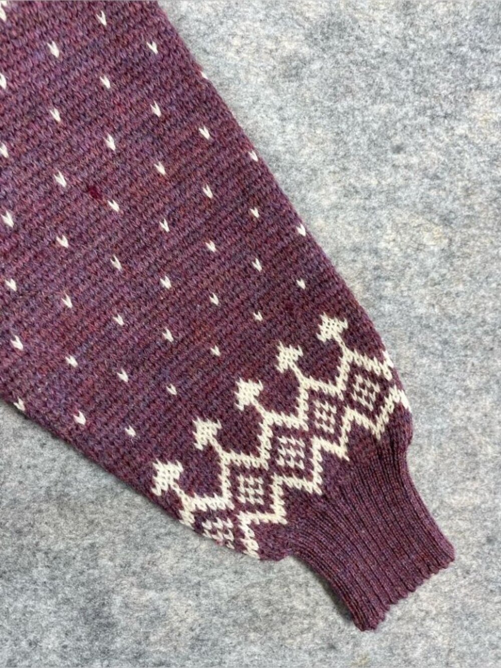 James Pringle Weavers Wool Cardigan Purple Nordic Fair Isle Cottagecore Medium - Picture 11 of 15